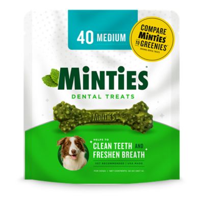 Minties Dental Bone Dog Treats, 40 ct.