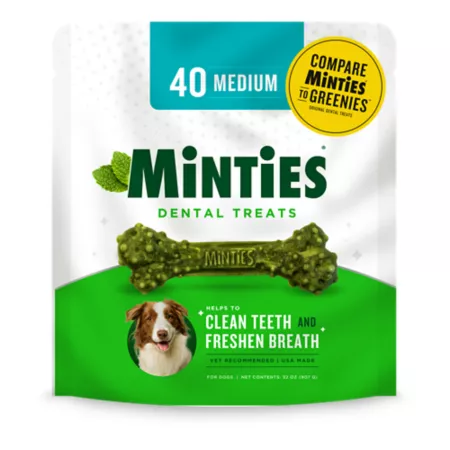 Minties Medium Dental Bone Dog Treats 32 oz. Dog Dental Treats & Chews