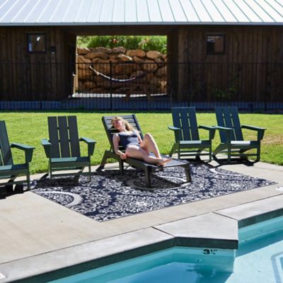 Image showing  Polypropylene Indoor/Outdoor Tribal Inspired Floral Area Rug, 5.3 x 7.3ft.