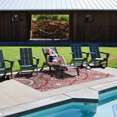 Image showing 7 th Nuu Garden Polypropylene Indoor/Outdoor Tribal Inspired Floral Area Rug, 6 x 9ft.