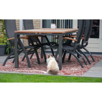 Image showing 9 th Nuu Garden Polypropylene Indoor/Outdoor Tribal Inspired Floral Area Rug, 6 x 9ft.