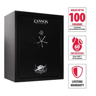 Cannon 100 Gun 35.17 cu. ft. Electronic Lock Gun Safe, 60 Min. Fire Rating, Black