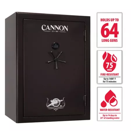 Canon 64 Long Gun 26.95 cu Biometric Lock Gun Safe 75 min Fire rating black Gun Safes