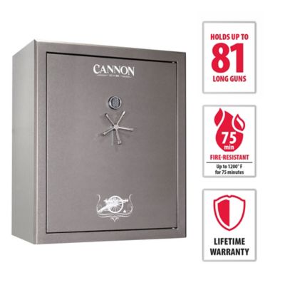 Cannon 81 Long Gun + 10 Handgun, E-Lock, 75 Min. Fire Rating, Gun Safe, Gray