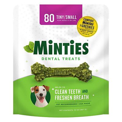 Minties Dental Bone Dog Treats, Tiny/Small, 16 oz., 40 ct.
