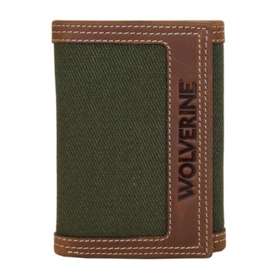 Wolverine Men's Canvas/Leather Trifold Wallet