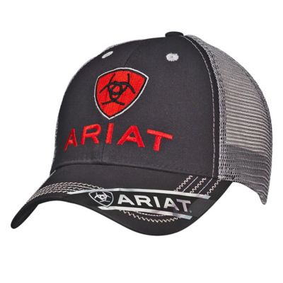 Ariat Men's Logo Mesh Back Cap, Black/Red