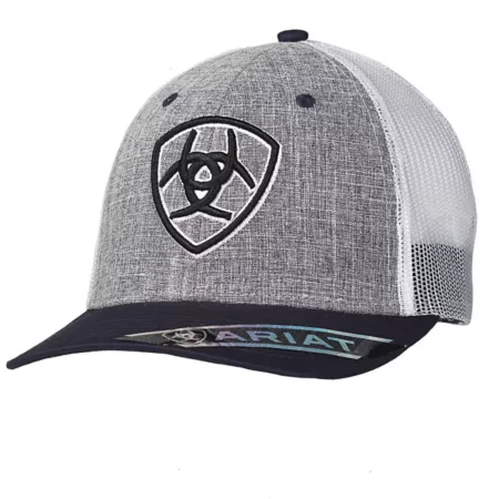 Ariat Men's Mesh Snapback Cap Grey/White Caps & Trucker Hats