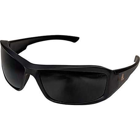 Edge Eyewear Brazeau Safety Glasses, Matte Black Frame, Smoke Lenses