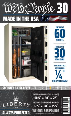 Image showing  30 Long Gun + 4 Handgun 16.3 cu. ft. Electronic Lock We the People Gun Safe, White Gloss