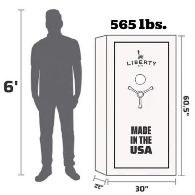 Image showing 6 th Liberty Safe 30 Long Gun + 4 Handgun 16.3 cu. ft. Electronic Lock We the People Gun Safe, White Gloss