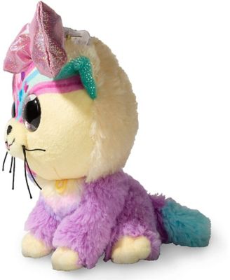 Image showing  Plush Butterfly Bow Stuffed Animal Pet, Pink Bow Cat, 6 in.