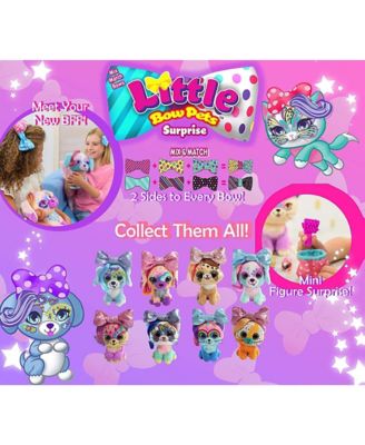 Image showing  Plush Rainbow Bow Stuffed Animal Pet, Purple Bow Cat, 6 in.