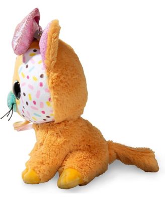 Image showing  Plush Butterscotch Bow Stuffed Animal Pet, Yellow Bow Cat, 6 in.