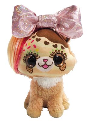 Little Bow Pets Plush Sprinkle Bow Stuffed Animal Pet, Brown Dog, 9 in.