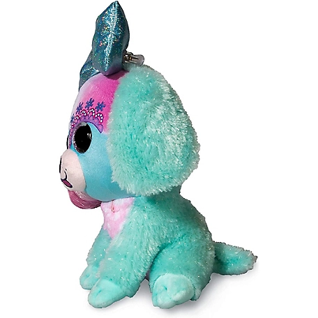 Little Bow Pets Plush Frosty Bow Stuffed Animal Pet, Blue Bow Dog, 9 in.