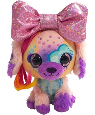 Little Bow Pets Plush Stormy Bow Stuffed Animal Pet, Pink Bow Dog, 9 in.