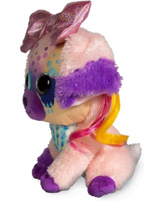 Image showing  Plush Stormy Bow Stuffed Animal Pet, Pink Bow Dog, 9 in.
