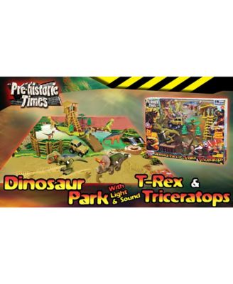 Image showing  Prehistoric Times Dinosaur Park with Light and Sound T-Rex and Triceratops Figures