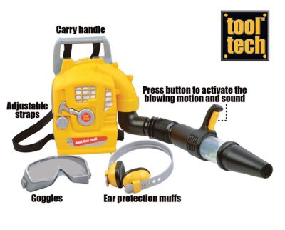 Image showing  Tool Tech Power Backpack Leaf Blower Playset with Goggles and Ear Protection