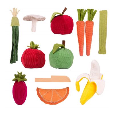 Salus PopOhVer Plush Food Pretend Playset, Fruits and Vegetables