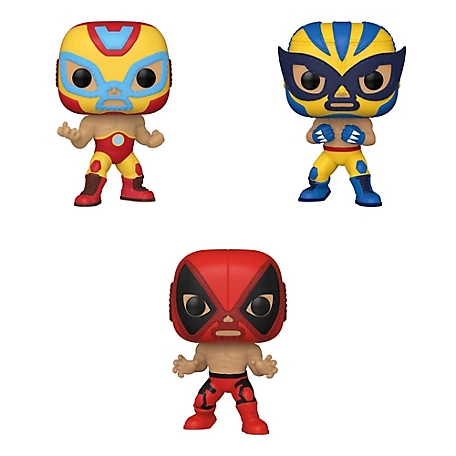 Funko POP! Marvel Luchadores Collector's Set 2, Includes Iron Man, Wolverine, Deadpool