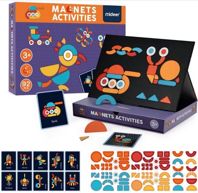 Image showing  92 pc. Magnetic Jigsaw Puzzle Imaginative Patterns Puzzle Board with Drawers