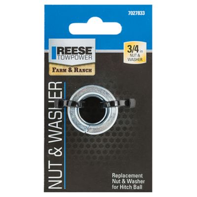 Reese Towpower Spare Nut and Lock Washer for Hitch Ball, Fits 3/4 in. Shank Diameter