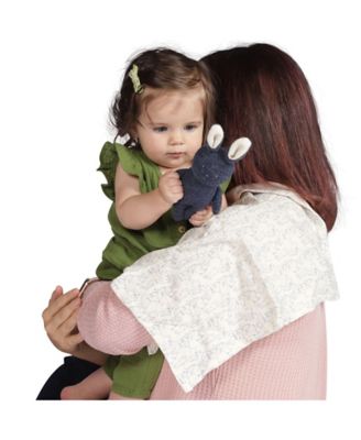 Image showing  Embroidered Plush Bunny Baby Rattle and Soft Cotton Burp Cloth, 16 in. x 16 in.