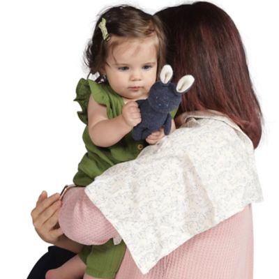 Image showing 6 th Manhattan Toys Embroidered Plush Bunny Baby Rattle and Soft Cotton Burp Cloth, 16 in. x 16 in.