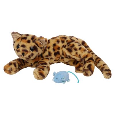 Manhattan Toys Loki Leopard Stuffed Animal Cat with Magnetic Front Paws and Magnetic Mouse Toy