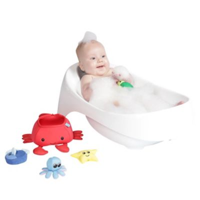 Image showing  5 pc. Neoprene Crab Floating Spill n Fill Bath Toy with Quick Dry Sponges and Squirt Toy