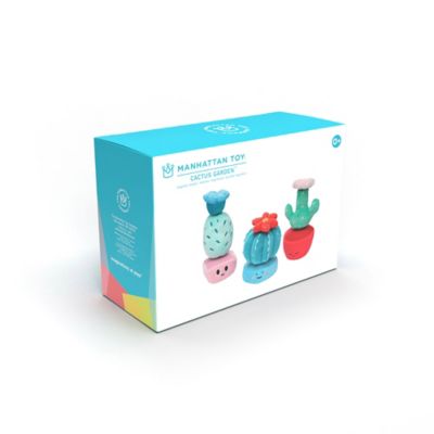 Image showing 6 th Manhattan Toys 9 pc. Cactus Garden Mix and Match Magnetic Plush Stacking Toy Playset