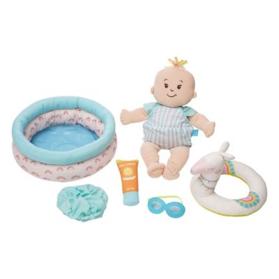 Image showing  4 pc. Stella Collection Pool Party Baby Doll Pool Playset for 12 in. and 15 in. Stella Dolls