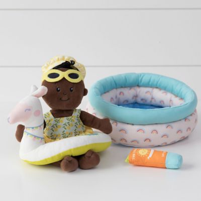 Image showing  4 pc. Stella Collection Pool Party Baby Doll Pool Playset for 12 in. and 15 in. Stella Dolls
