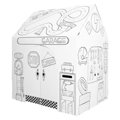 Easy Playhouse Pit Stop Garage Cardboard Playhouse