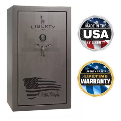 Liberty Safe We The People, 44 Long Gun + 6 Handgun, E-Lock, 60 Min. Fire Rating, Gun Safe, Gray Gloss