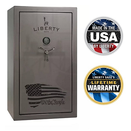 Liberty Safe We the People, 44 Long Gun + 6 Handgun, E-Lock, 60-Min Gun Safe, Gray Gloss