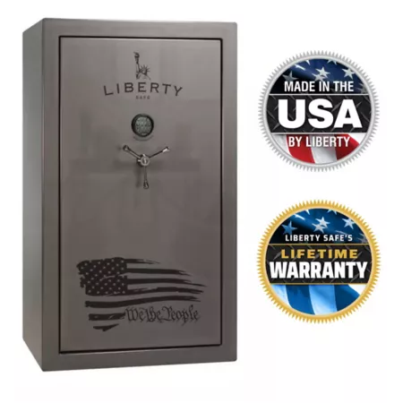 Liberty Safe We the People 44 Long Guns + 6 Handguns E-Lock 60 Minute Gun Safe Gloss Gray Gun Safes