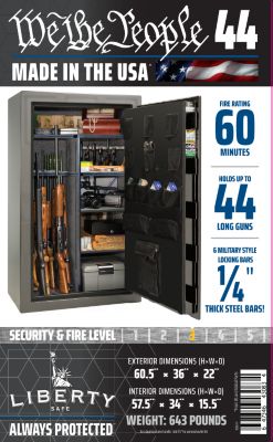 Image showing  44 Long Gun + 6 Handgun 19.25 cu. ft. Electronic Lock We the People Gun Safe, Gray Gloss