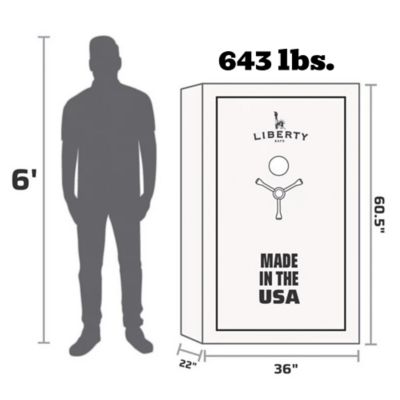 Image showing 6 th Liberty Safe 44 Long Gun + 6 Handgun 19.25 cu. ft. Electronic Lock We the People Gun Safe, Gray Gloss