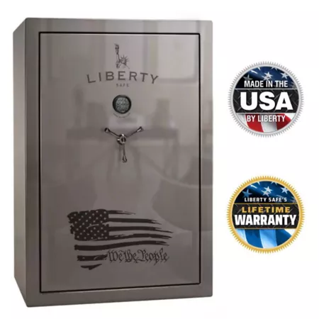 Liberty Safe We the People 60 Long Guns + 6 Handguns E-Lock 60 Minute Gun Safe Gloss Gray Gun Safes