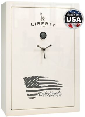 Liberty Safe We The People, 60 Long Gun + 6 Handgun, E-Lock, 60 Min. Fire Rating, Gun Safe, White Gloss