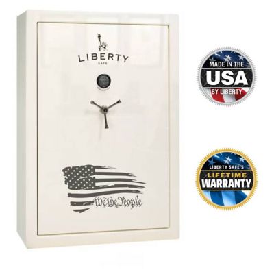 Liberty Safe We The People, 60 Long Gun + 6 Handgun, E-Lock, 60 Min. Fire Rating, Gun Safe, White Gloss