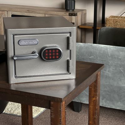 Image showing 6 th Sanctuary 0.79 cu. ft. Digital Lock Diamond Fireproof/Waterproof Home and Office Safe, Dark Gray Hammertone