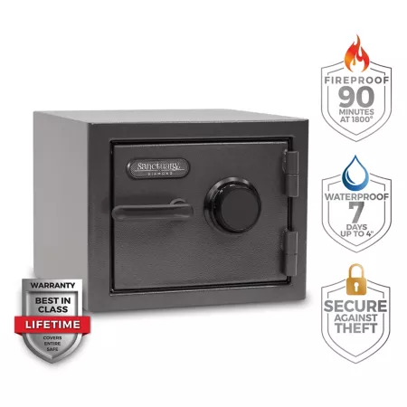 Sanctuary 0.79 cu ft Diameter Fireproof/Waterproof Combination Safe for Home and Office Dark Gray Burglary & Fire Safes