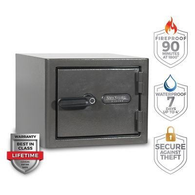 Sanctuary 0.79 cu. ft. Biometric Lock Diamond Fireproof/Waterproof Home and Office Safe, Dark Gray Hammertone
