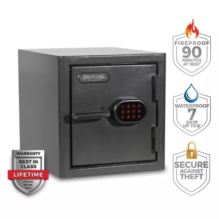 Sanctuary 1.32 cu Diamond 3.3 cu ft Fireproof/Waterproof Electronic Lock Home and Office Safe Dark Gray Hammered Tone Burglary & Fire Safes