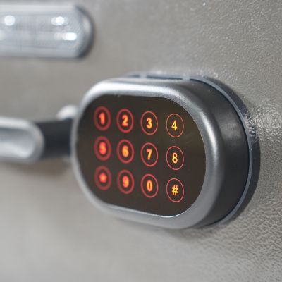 Image showing  1.32 cu. ft. Electronic Lock Diamond Fireproof/Waterproof Home and Office Safe, Dark Gray, 17.5 in. x 14.5 in.