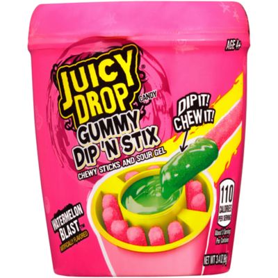 Topps Juicy Drop Gummy Dip N Stix, 3.4 oz., TOP023219